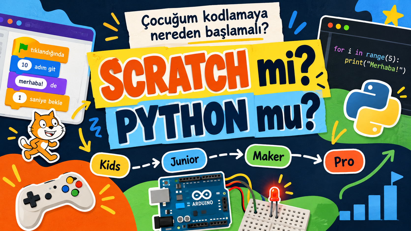 Çocuğum Kodlamaya Nereden Başlamalı? Scratch mi, Python mı?